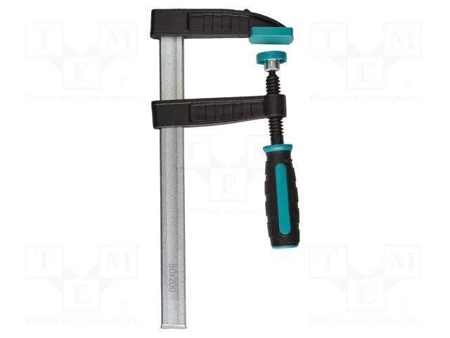 Universal clamp; cast iron; Grip capac: max.200mm; D: 80mm; wood WOLFCRAFT WF3058000