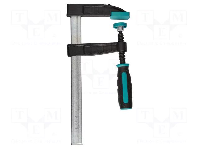 Universal clamp; cast iron; Grip capac: max.200mm; D: 80mm; wood WOLFCRAFT WF3058000