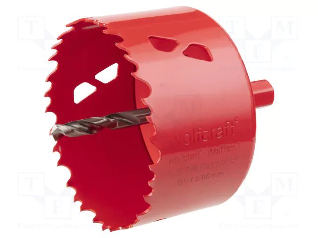 Hole saw; Ø: 80mm; wood,plastic,drywall,steel; Holder: hexagonal WOLFCRAFT WF5485000