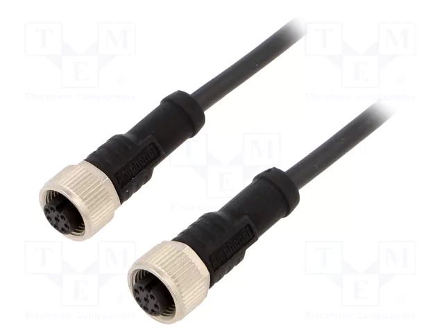 Cable: for sensors/automation; PIN: 8; with metal nut; plug; 30V AMPHENOL LTW M12A08FL12AFLSBA05