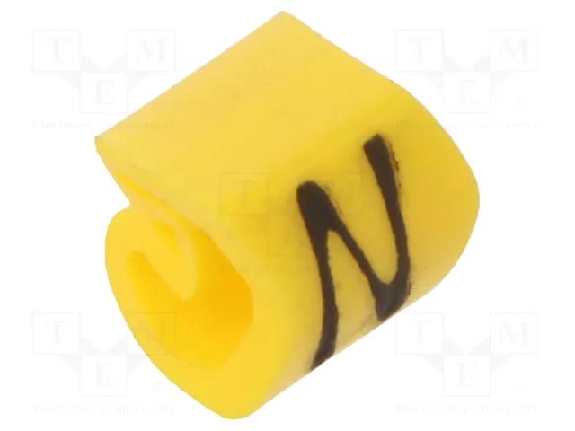 Markers; Marking: N; 1.3÷3mm; PVC; yellow; -30÷80°C; leaded; CLI C WEIDMÜLLER WM-0252111663