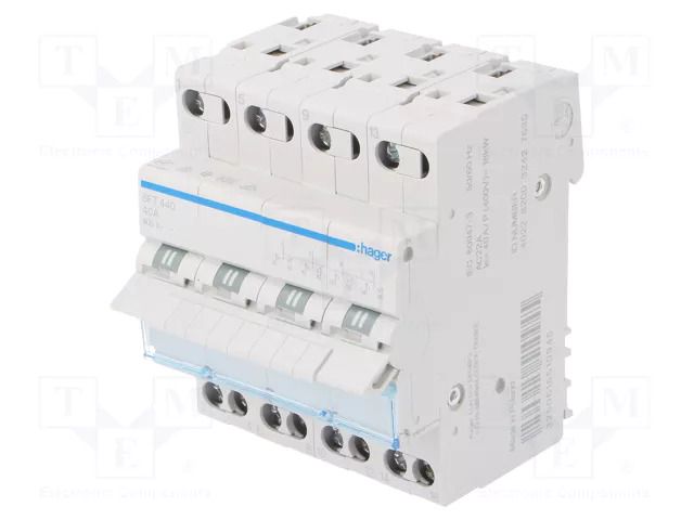 Module: toggle switch; Poles: 4; 230VAC; 40A; IP20; Stabl.pos: 3 HAGER SFT440