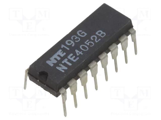 IC: analog switch; multiplexer; DIP16; 3÷18VDC; 600uA; CMOS NTE Electronics NTE4052B