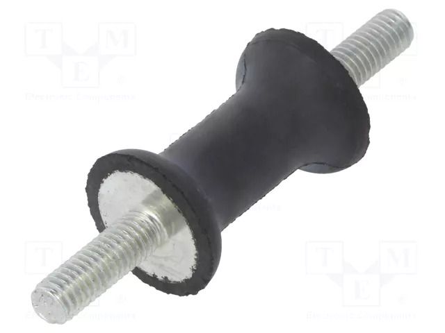 Vibration damper; M6; Ø: 20mm; rubber; L: 30mm; Thread len: 18mm ELESA+GANTER DVC1-433221
