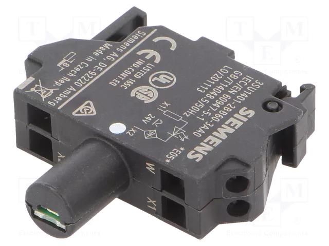 Illuminating unit; 22mm; 3SU1.5; -25÷70°C; Illumin: LED; 24VAC SIEMENS 3SU1401-2BB60-3AA0