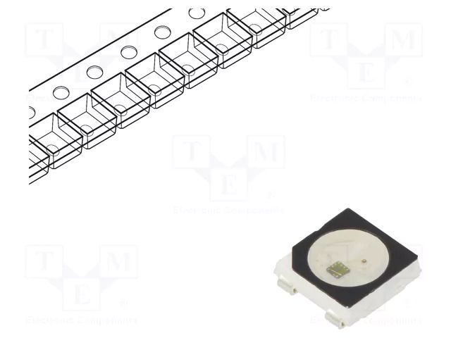 Programmable LED; RGB; SMD; 5050,PLCC4; 5x5x1.6mm; DMX 512 WORLDSEMI WS2812C-B