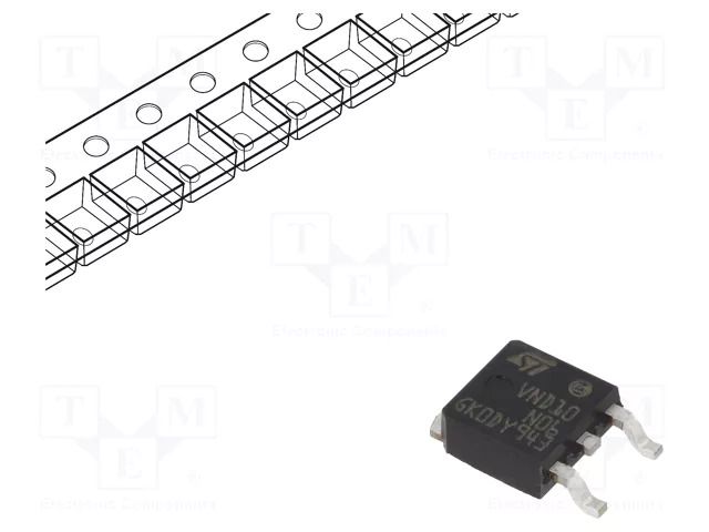 IC: power switch; low-side; 6A; Ch: 1; SMD; DPAK STMicroelectronics VND10N06TR-E