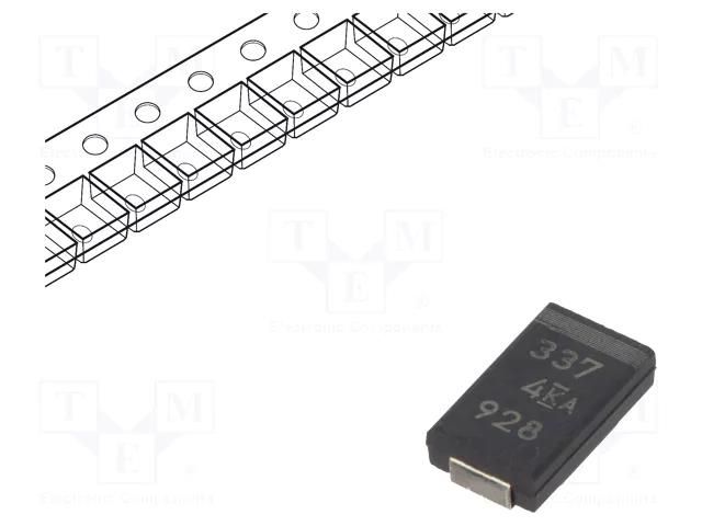 Capacitor: tantalum-polymer; low ESR; 330uF; 4VDC; V; 2917; SMD KEMET T598V337M004ATE025