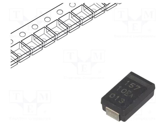 Capacitor: tantalum-polymer; low ESR; 150uF; 10VDC; D; 2917; SMD KEMET T598D157M010ATE025