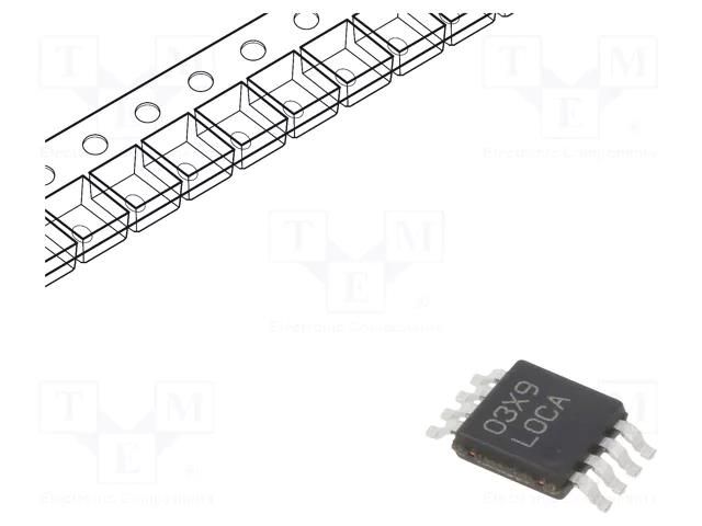IC: voltage regulator; LDO,fixed; 3.3V; 0.1A; VSSOP8; SMD; Ch: 1 TEXAS INSTRUMENTS LP2951ACMM-3.3NOPB