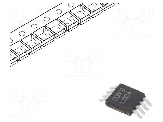 IC: voltage regulator; LDO,fixed; 3.3V; 0.1A; VSSOP8; SMD; Ch: 1 TEXAS INSTRUMENTS LP2951ACMM-3.3NOPB