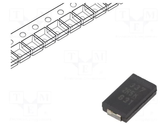 Capacitor: polymer; low ESR; 330uF; 2.5VDC; V; 2917; SMD; ESR: 6mΩ KEMET A700V337M2R5ATE006