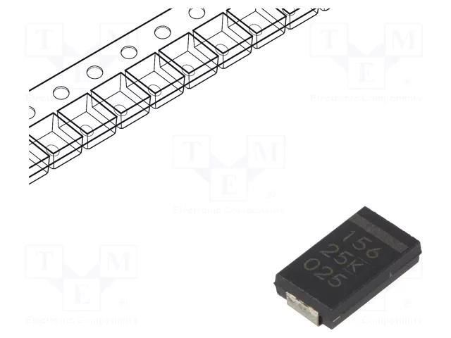 Capacitor: polymer; low ESR; 15uF; 25VDC; V; 2917; SMD; ESR: 40mΩ KEMET A700V156M025ATE040
