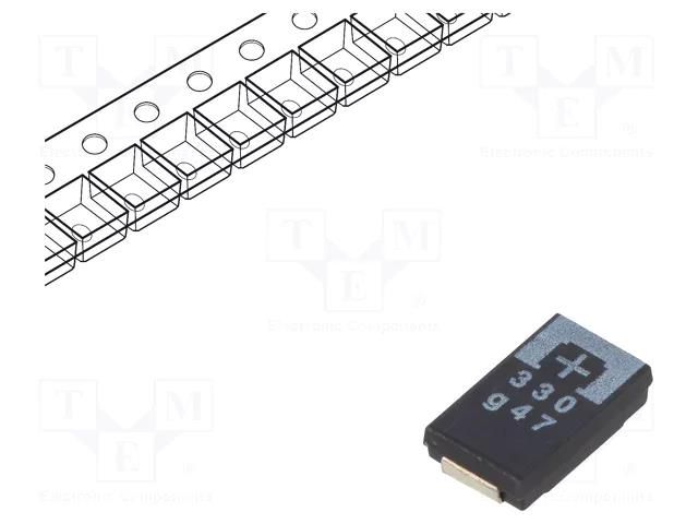Capacitor: tantalum-polymer; low ESR; 330uF; 4VDC; 2800mA; SMD PANASONIC 4TPE330MI