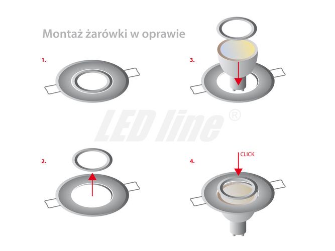 LED line® downlight aluminium round adjustable silver brushed 244810 5901583244810