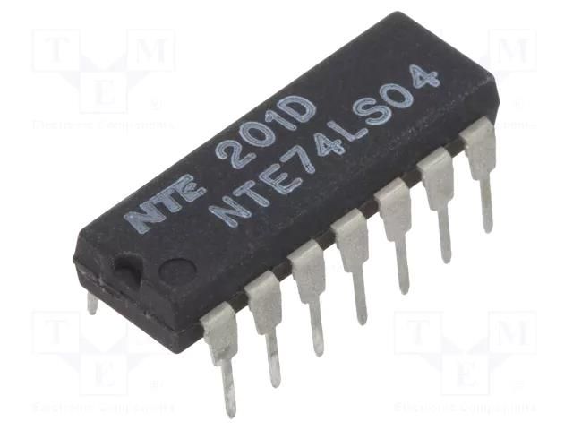 IC: digital; NOT; Ch: 6; TTL; THT; DIP14 NTE Electronics NTE74LS04