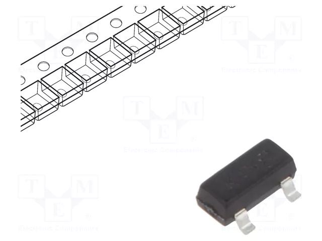Transistor: NPN; bipolar; 160V; 0.6A; 300mW; SOT23 DIODES INCORPORATED MMBT5551-7-F