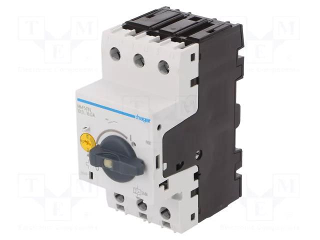 Motor breaker; 5.5/7.5kW; 230VAC; for DIN rail mounting; 10÷16A HAGER MM511N