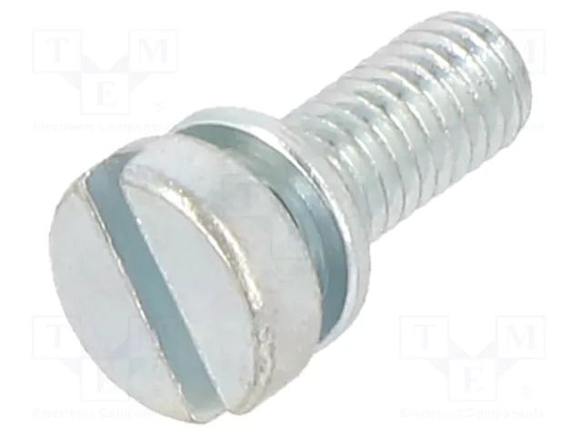 Screw; with washer; M3x6; 0.5; Head: cheese head; slotted; 0.8mm BOSSARD B3X6/BN375