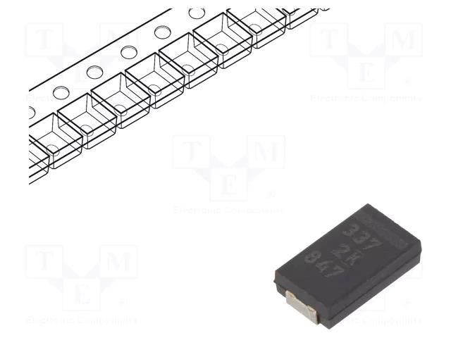 Capacitor: polymer; low ESR; 330uF; 2VDC; V; 2917; SMD; ESR: 6mΩ; A700 KEMET A700V337M002ATE006