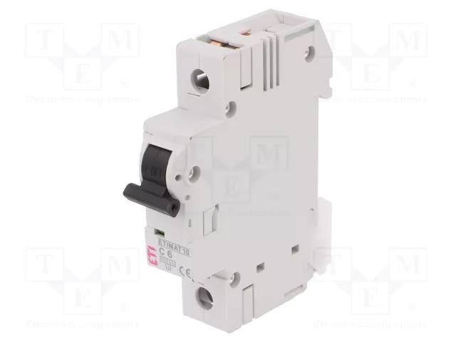 Circuit breaker; 230/400VAC; Inom: 6A; Poles: 1; Charact: C; 10kA ETI POLAM 002131712