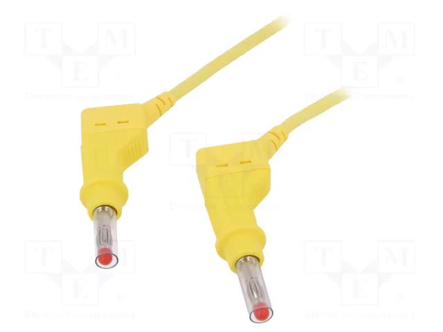 Test lead; 32A; banana plug 4mm,both sides; Urated: 600V; yellow STÄUBLI XZG425/SIL-05024