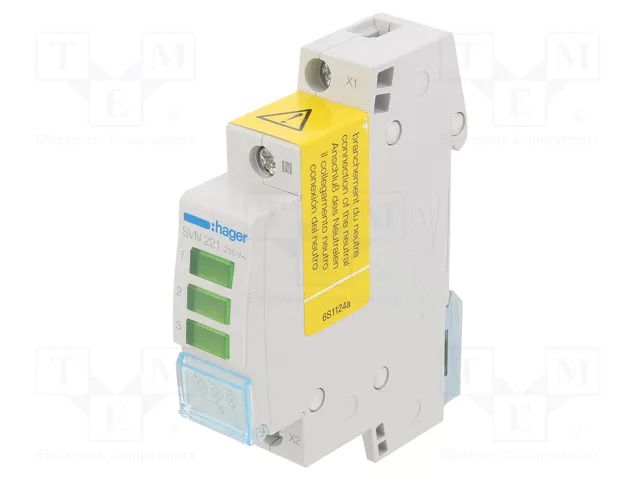 Voltage indicator; 230VAC; IP20; for DIN rail mounting HAGER SVN221