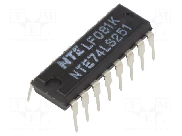 IC: digital; multiplexer,data selector; DIP16; OUT: 3-state; TTL NTE Electronics NTE74LS251