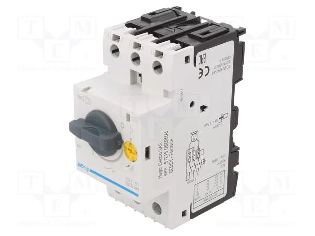 Motor breaker; 0.75kW; 230VAC; for DIN rail mounting; 1.6÷2.5A HAGER MM507N