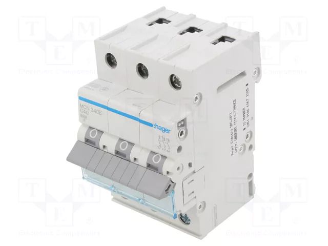 Circuit breaker; 230/400VAC; Inom: 40A; Poles: 3; Charact: C; 6kA HAGER MCN340E