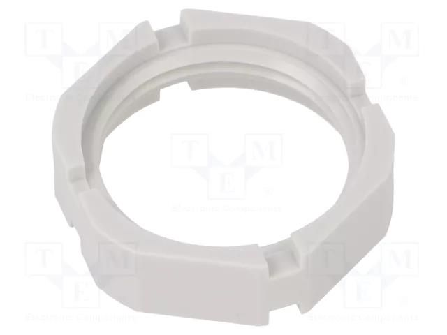 Nut; M25; polyamide; 30mm; grey; Thread: metric; Pitch: 1.5; GM-KS HUMMEL HUMMEL-1263250050