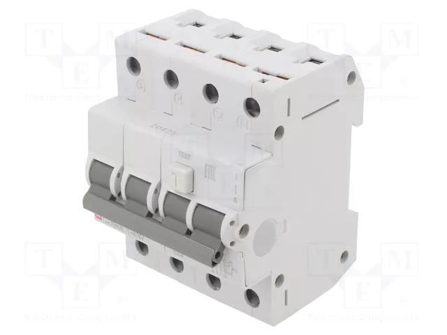 RCBO breaker; Inom: 16A; Ires: 30mA; Poles: 3+N; 230/400VAC; IP20 ETI POLAM 002174024