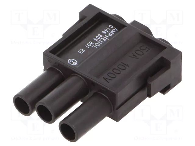 Connector: HDC; module; female; 1kV; PIN: 3; w/o contacts; 3.6mm AMPHENOL C146-B03801E8