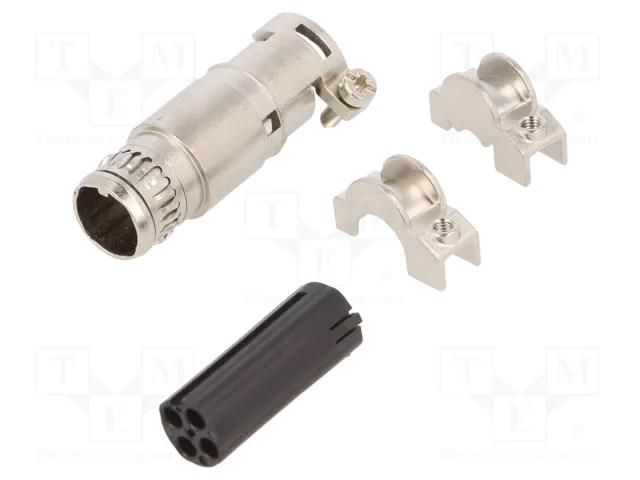 Connector: HDC; contact insert; female; 50V; PIN: 4; w/o contacts AMPHENOL C146-10B00490115