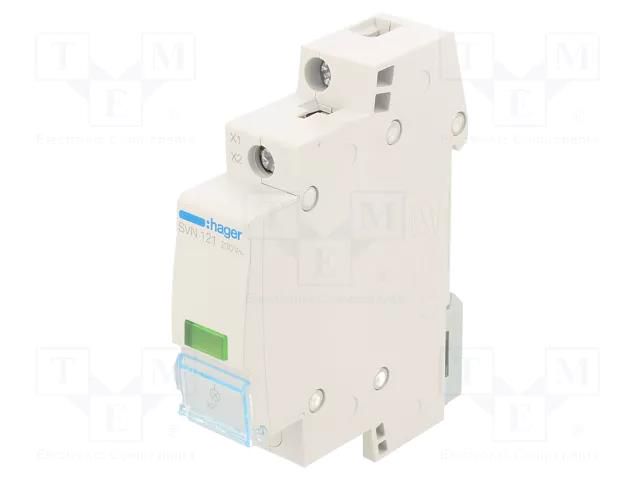 LED indicator; 230VAC; for DIN rail mounting; Colour: green HAGER SVN121