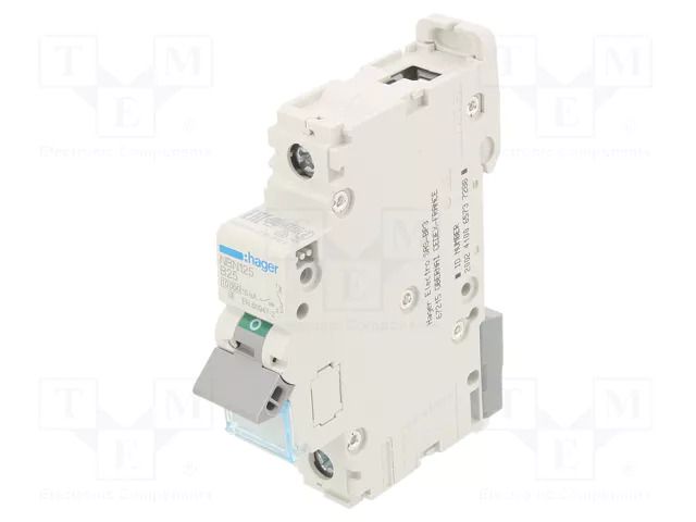 Circuit breaker; 230/400VAC; Inom: 25A; Poles: 1; Charact: B; 10kA HAGER NBN125