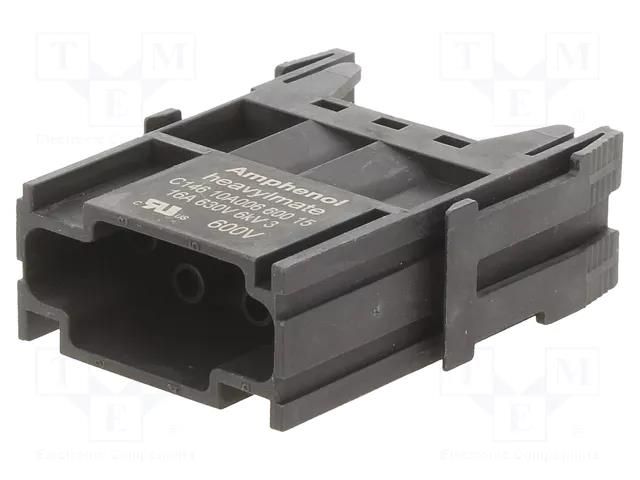 Connector: HDC; module; male; 500V; PIN: 6; w/o contacts AMPHENOL C146-10A00660015