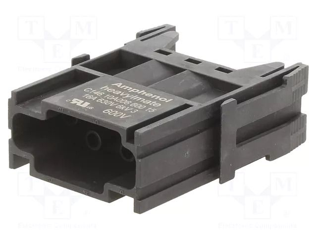 Connector: HDC; module; male; 500V; PIN: 6; w/o contacts; 2.5mm AMPHENOL C146-10A00660015