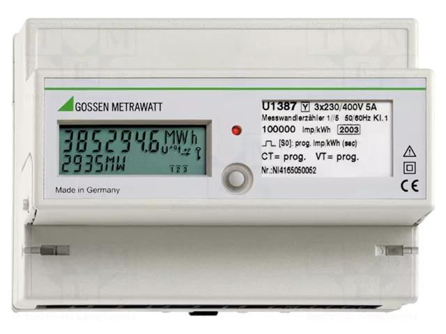 Counter; digital,mounting; for DIN rail mounting; LCD; 100V; 1% GOSSEN METRAWATT U1387-V011