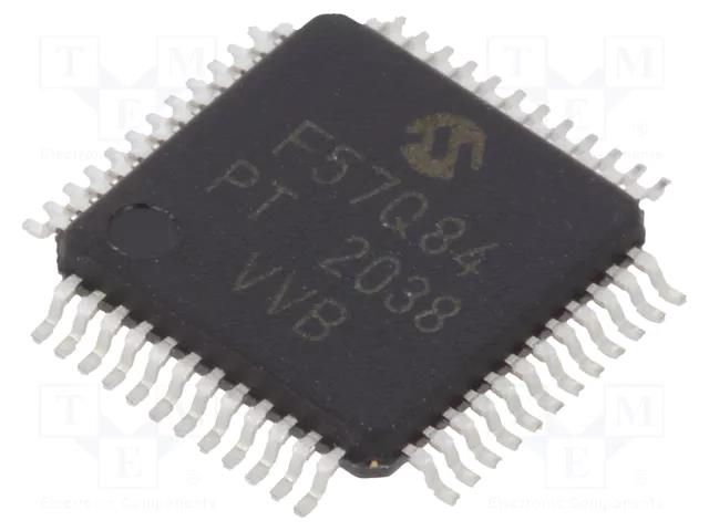 IC: PIC microcontroller; 128kB; 64MHz; CAN,I2C,LIN,SPI,UART; SMD MICROCHIP TECHNOLOGY PIC18F57Q84-I/PT