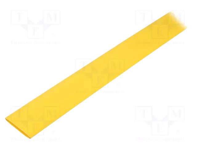 Heat shrink sleeve; glueless; 2: 1; 1.2mm; L: 1m; yellow TASKER GTM1206Y