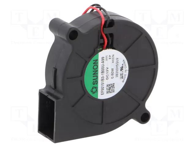 Fan: DC; blower; 12VDC; 51.6x51.7x15mm; 4.41m3/h; 26dBA; ball SUNON EF50151B3-A99-B