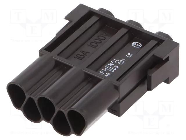 Connector: HDC; module; male; 1kV; PIN: 5; w/o contacts AMPHENOL C146-D05801E8