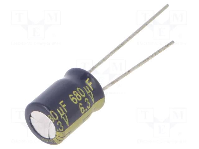Capacitor: electrolytic; low ESR; THT; 680uF; 6.3VDC; Ø8x11.5mm PANASONIC EEUFK0J681