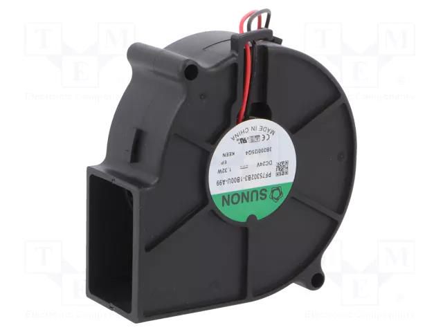 Fan: DC; blower; 24VDC; 75x75x30mm; 18.35m3/h; 32.9dBA; ball SUNON PF75302B3-A99-B