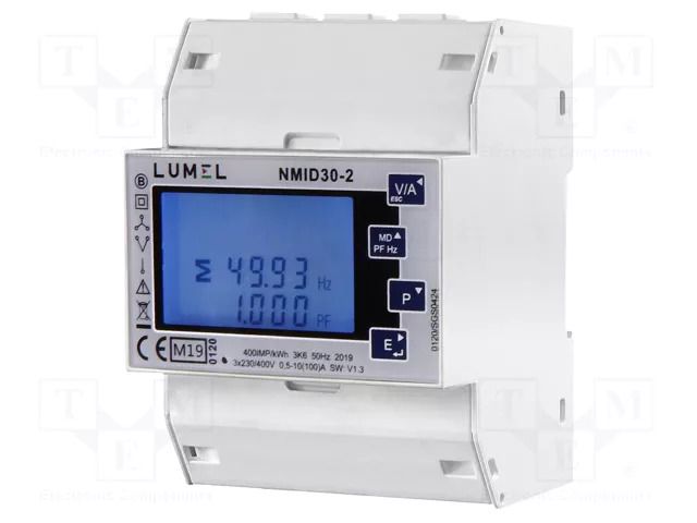 Counter; digital,mounting; for DIN rail mounting; three-phase LUMEL NMID30-2