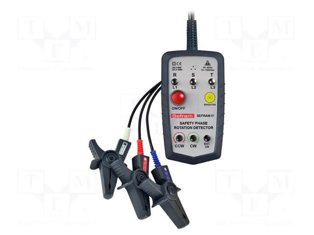 Tester: phase sequence; LED; 75÷1000VAC; Freq: 45÷65Hz; 0÷40°C SEFRAM SEFRAM87
