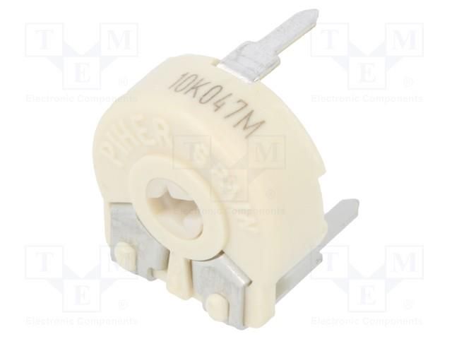 Potentiometer: mounting; single turn,horizontal; 10kΩ; 330mW PIHER PTC10LV10-103A20