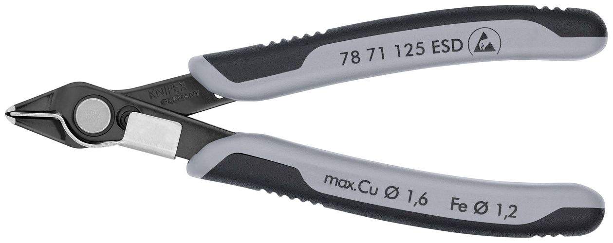 KNIPEX 78 71 125 ESD Electronic Super Knips® ESD with multi-component handles burnished 125 mm 78 71 125 ESD 4003773025191