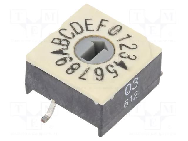 Encoding switch; HEX/BCD; Pos: 16; SMD; Rcont max: 100mΩ; P60 PTR HARTMANN P60ASMT103H